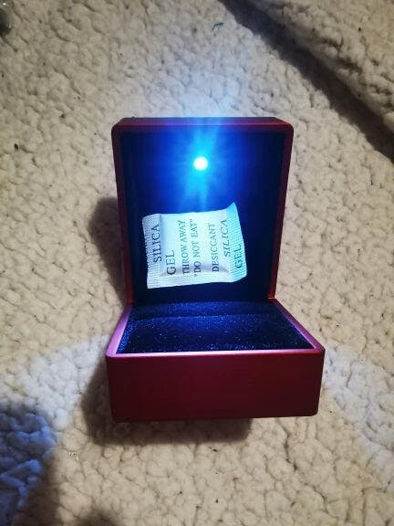 Customer photo for LED Engagement Ring Box with Light