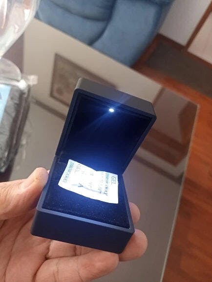 Customer photo for LED Engagement Ring Box with Light