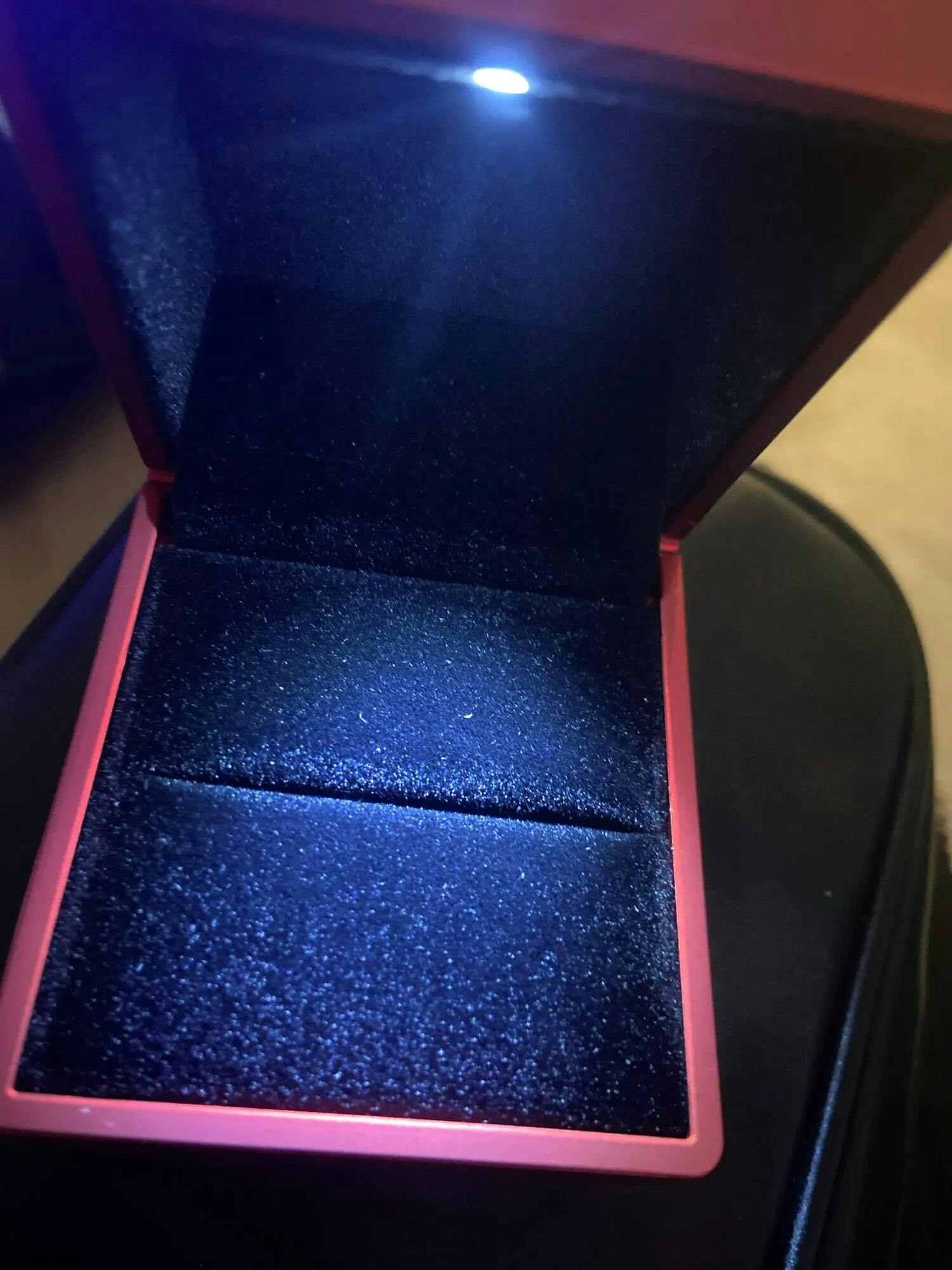Customer photo for LED Engagement Ring Box with Light