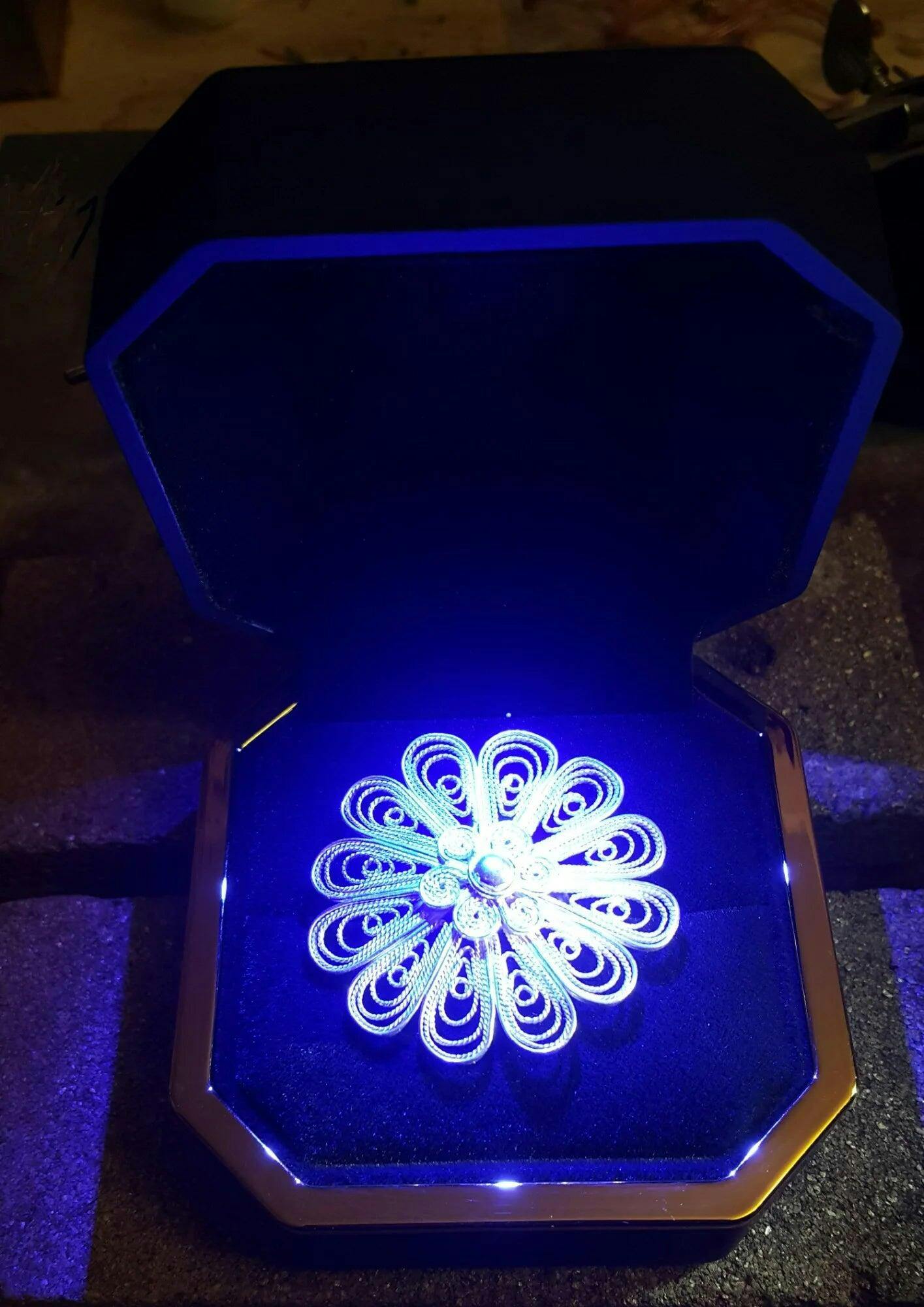 Customer photo for LED Engagement Ring Box with Light