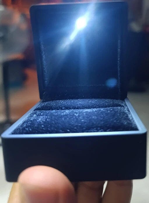 Customer photo for LED Engagement Ring Box with Light