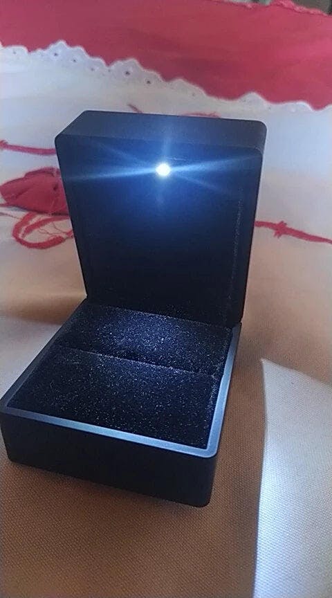 Customer photo for LED Engagement Ring Box with Light