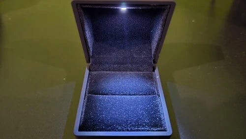 Customer photo for LED Engagement Ring Box with Light