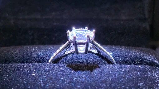 Customer photo for LED Engagement Ring Box with Light
