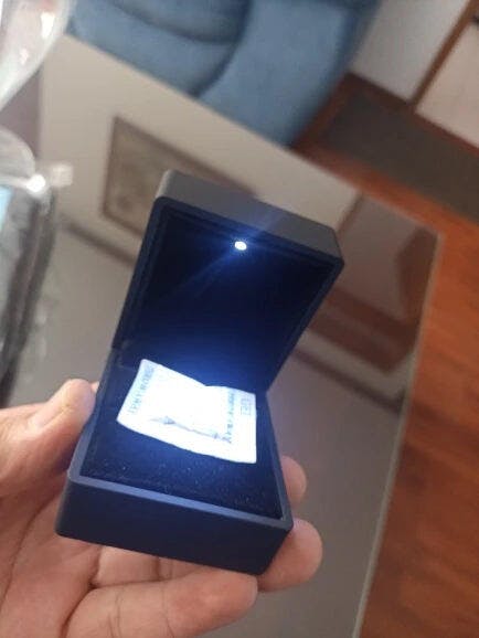 Customer photo for LED Engagement Ring Box with Light
