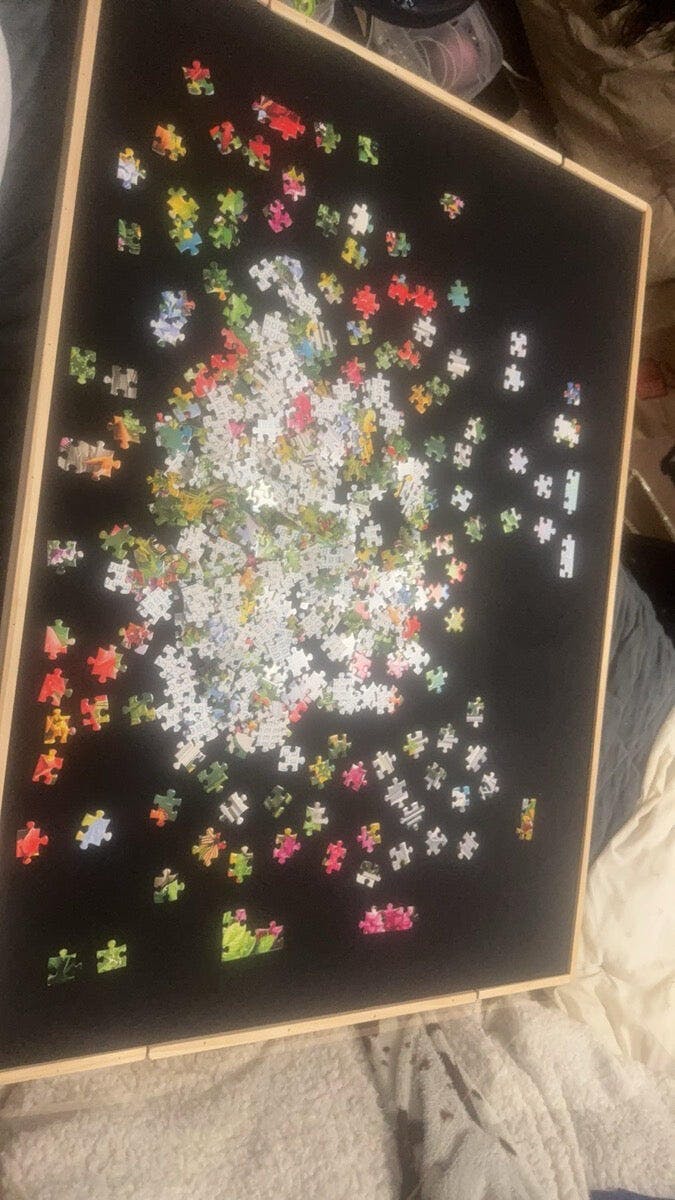 Customer photo for Rotating Puzzle Board with Drawers 1500 Piece