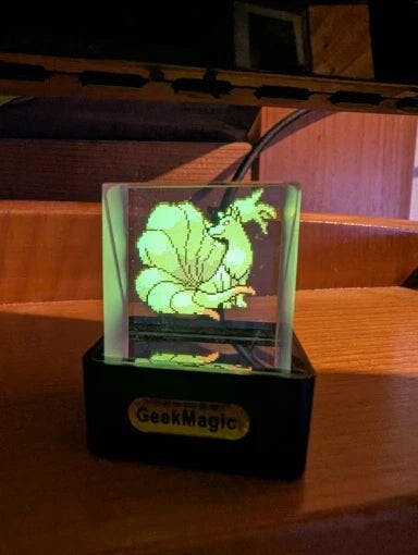 Customer photo for Hologram Cube Display – WiFi 3D Photo Frame