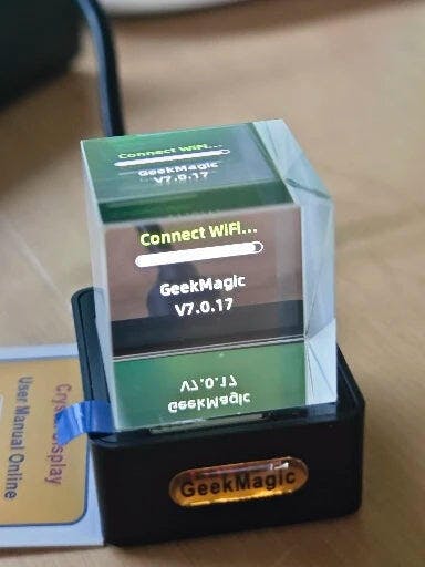 Customer photo for Hologram Cube Display – WiFi 3D Photo Frame