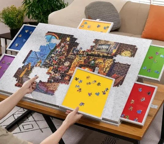 Customer photo for Puzzle Board with Drawers 1500 Piece