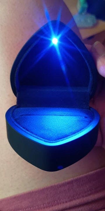 Customer photo for LED Engagement Ring Box with Light