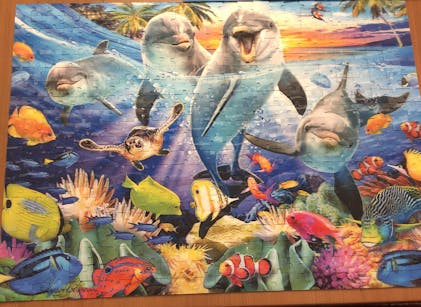 ⭕️超ハッピーバトン⭕️マッドジョンソン入手困難最高傑作「HAPPYFISH」 Puzzlr Playful Dolphins Howard Robinson 3D Jigsaw Puzzle