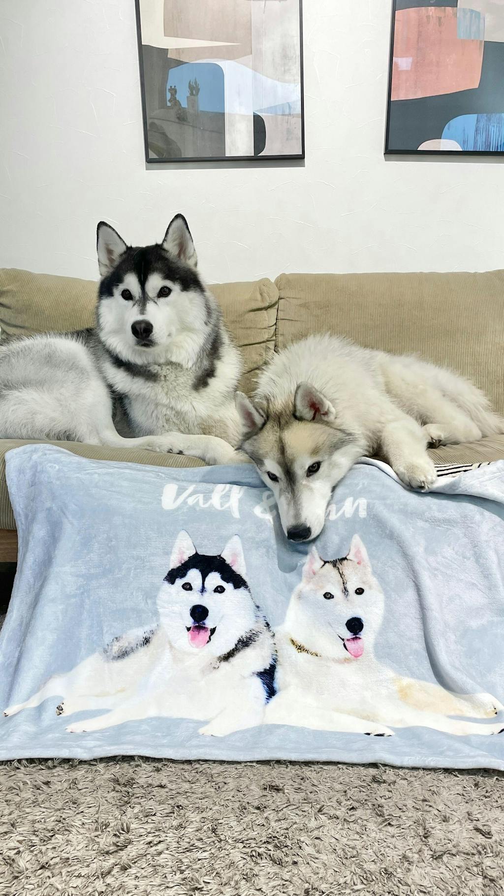 似顔絵ブランケット