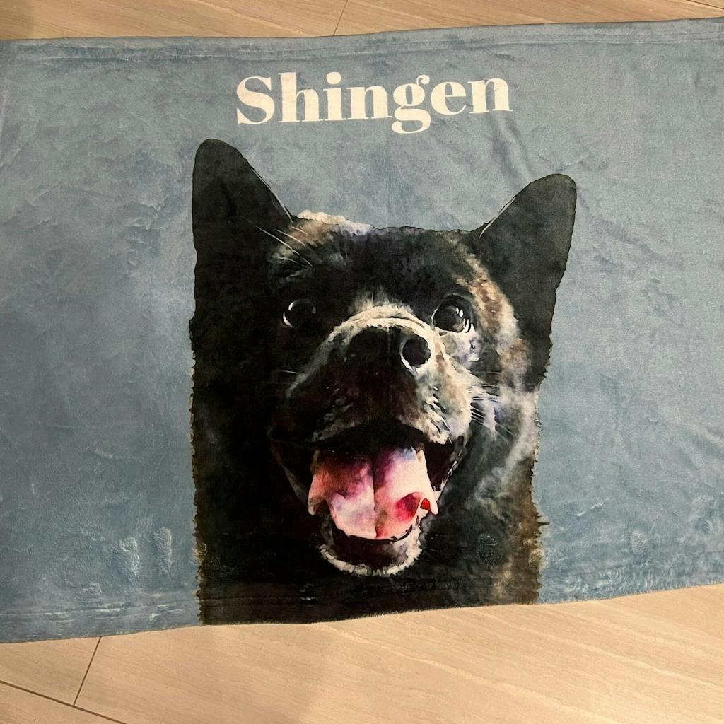 似顔絵ブランケット