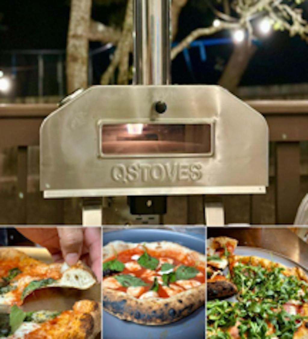 Qstoves 16inch AutoRotating Pizza Oven with Water Proof Cover (with