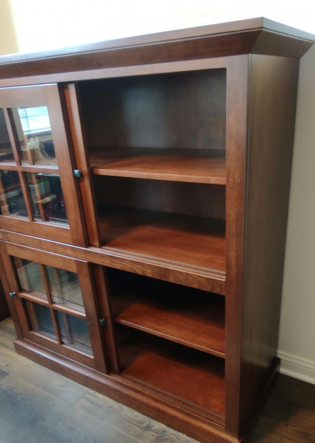 QW Amish Bradford Bookcase with Sliding Doors – Quality Woods Furniture