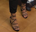 TALIA - sandali con tacco in camoscio nero