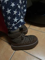 ALENA - stivali invernali stringati marrone scuro imbottiti all interno