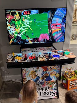 4 Player Arcade Pedestal with attached TV stand