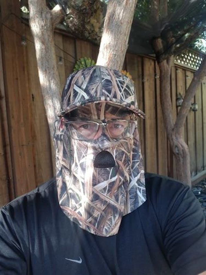 2-in-1 FRONT Face Mask and Camo Hat for Duck Hunting