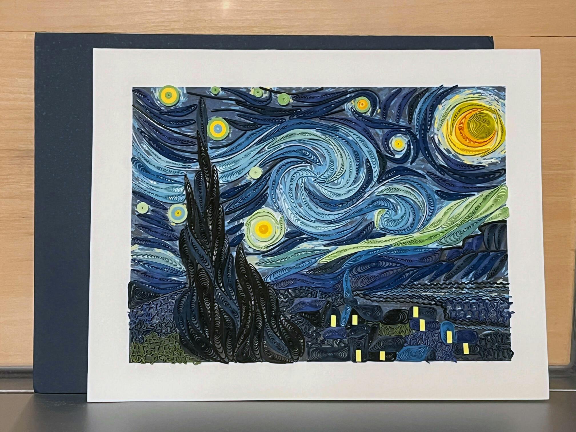 Artist Series - Handcrafted Starry Night, Van Gogh – Quilling Card