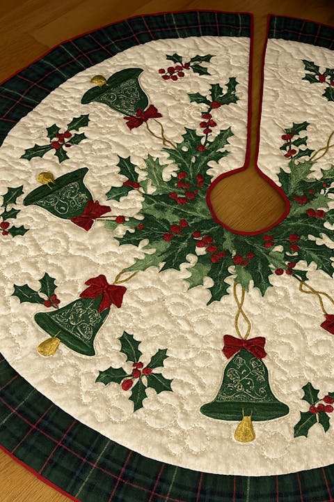 Vintage Library Christmas Quilted Tree Skirt NCU0NTV417