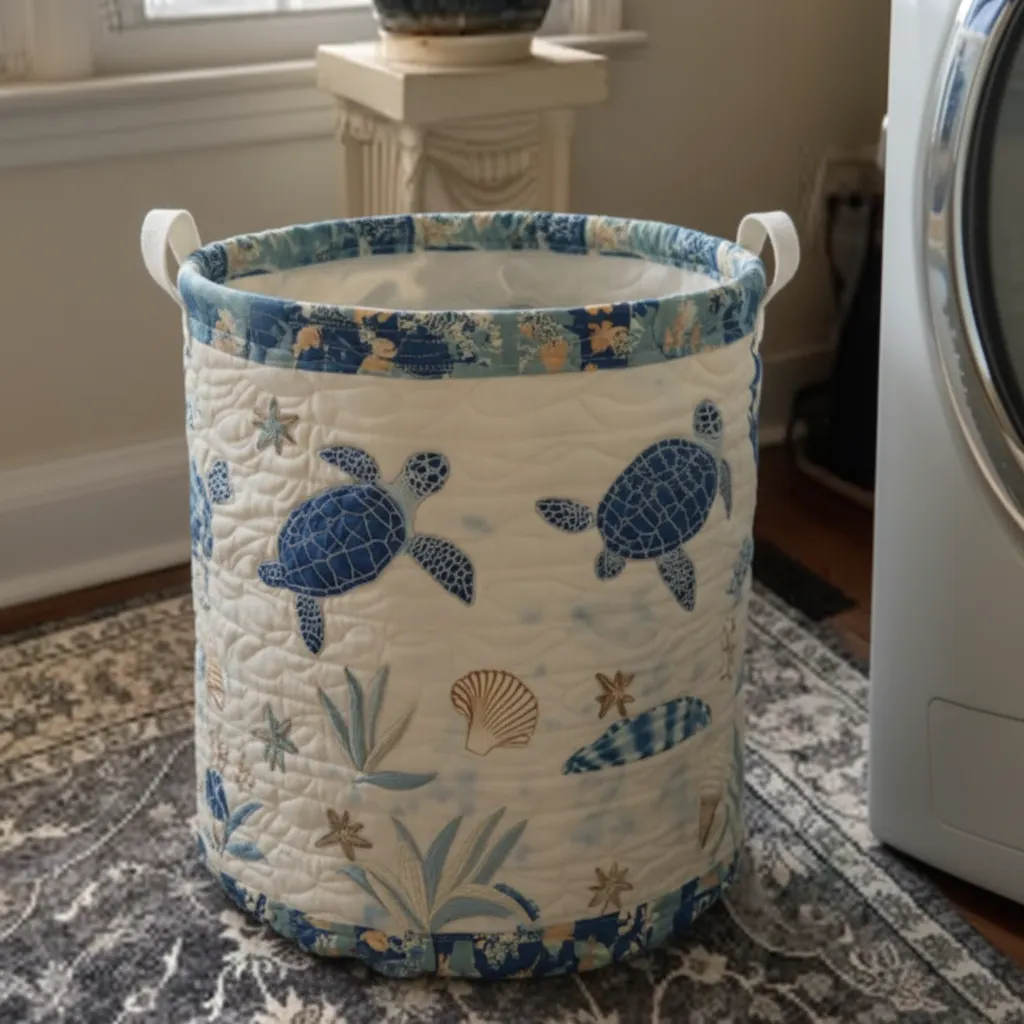 Tree of Life Quilted Laundry Basket NCU0QN057 main image 0