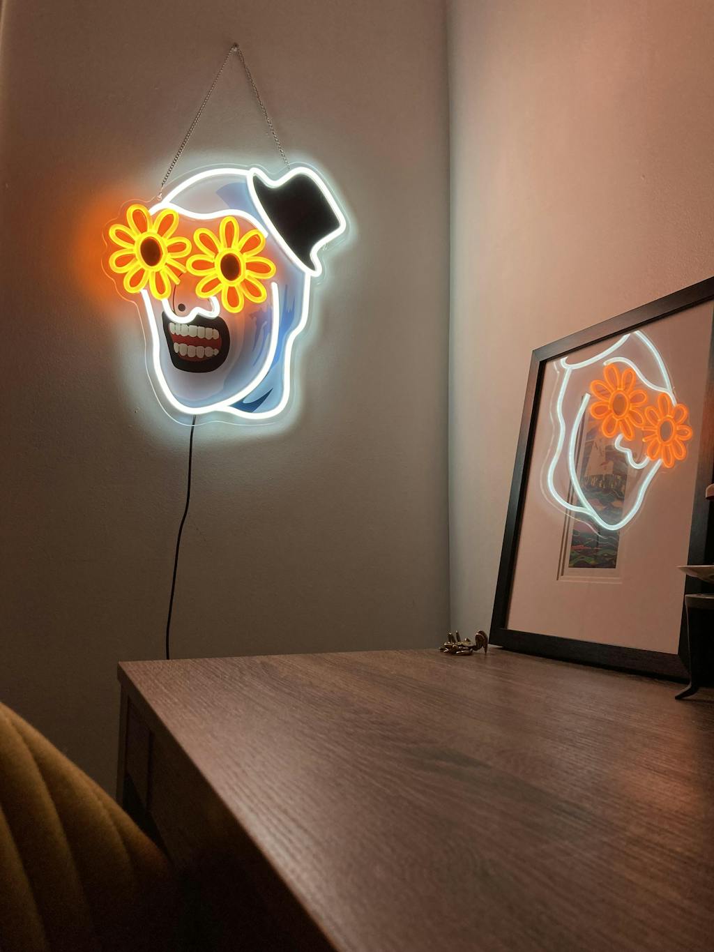 Art the Clown Neon LED Light Terrifier Horror Neon Sign, Dimmable & Multi-Mode Halloween Decor, Wall-Mounted or Freestanding Light for Living Rooms, Cafes, and Creative Spaces