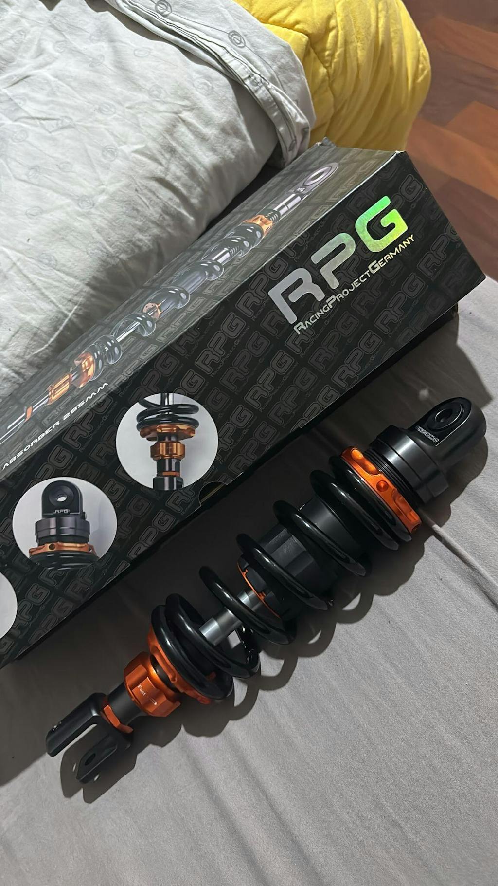 Stoßdämpfer Hinten RPG Racing 285mm Minarelli Liegend Yamaha Aerox Federbein