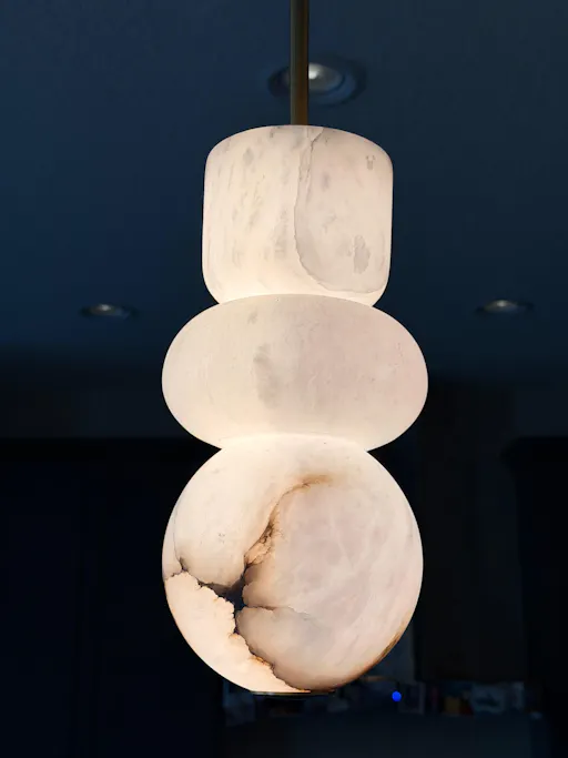Customer photo of alabaster pendant in room