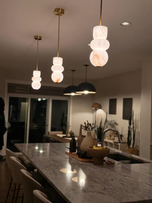 Customer photo of alabaster pendant glow