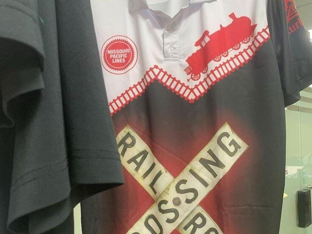 Railspirit Personalized Missouri Pacific Railroad Hawaiian Shirt Railroad Crossing Printed Train Track Shirt