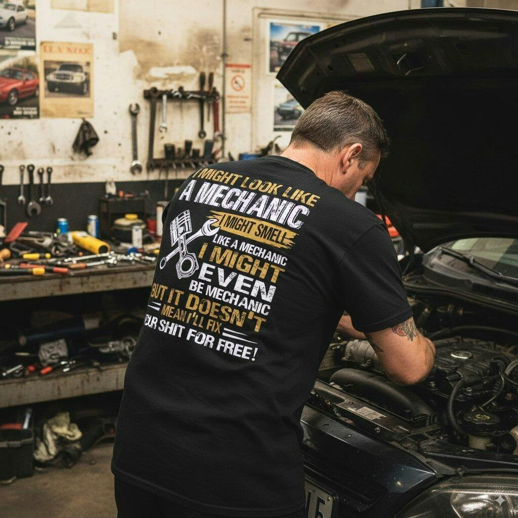 I Might Look Like A Mechanic Shirt Mechanical Repair Parts Tools Printed T-shirt