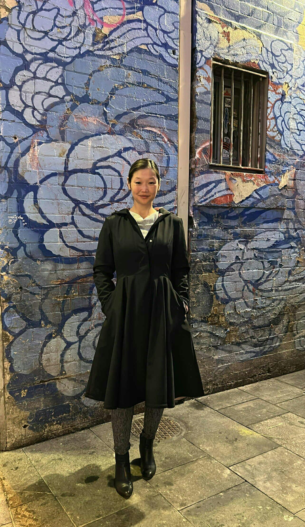 新品★ LITTLE FLARE LINE ART LONG COAT 新品☆ LITTLE FLARE LINE ART LONG COAT