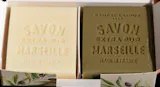 Coffret duo savons de Marseille blanc et vert 150g