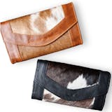 [JILLSTUART]★STITCHED COWHIDE HALF WALLET Genuine Cowhide Wallet - Highlands Envelope Style - Large Size