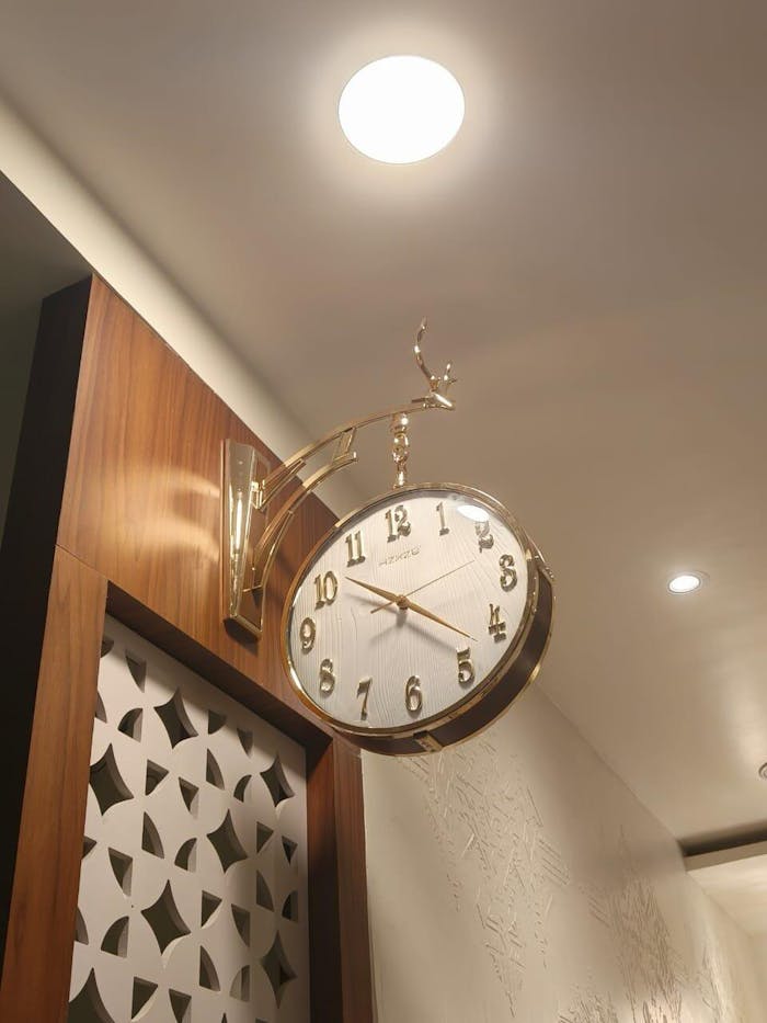 Dual Dial Station Clock- white dial