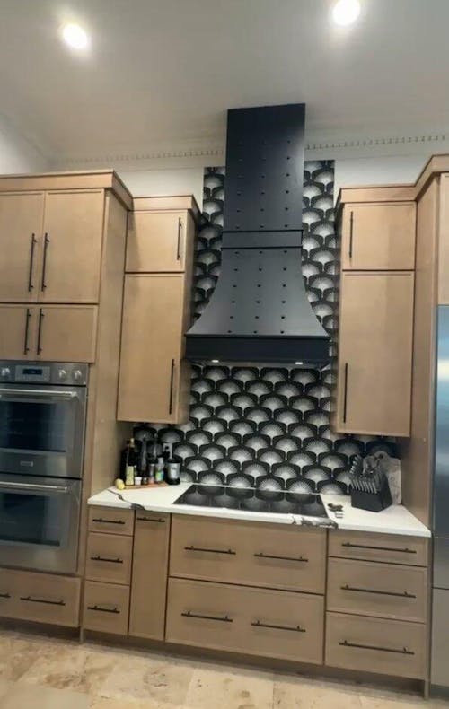 RHM Black Copper Custom Kitchen Hood with Straps &Rivets CT-VH07TR4