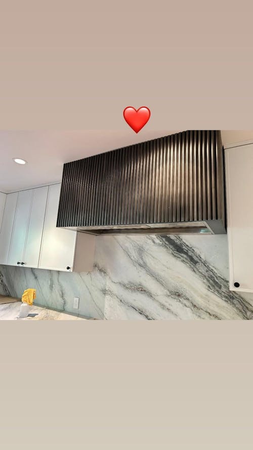 RHM Luxury Box Custom Brass Range Hood with Ribs SH5-LF-R02