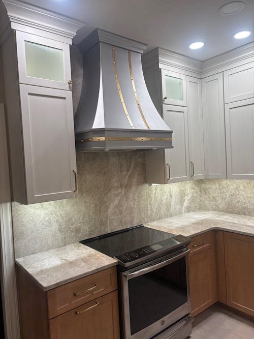 RHM Sweep Stainless and Brass Custom Range Hood SH3-C2BTRM