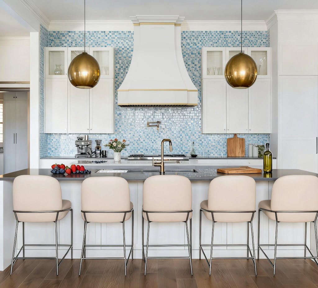 RHM Sweep White Custom Stainless Steel Range Hood with Crown Molding SH33-C4BTR-1