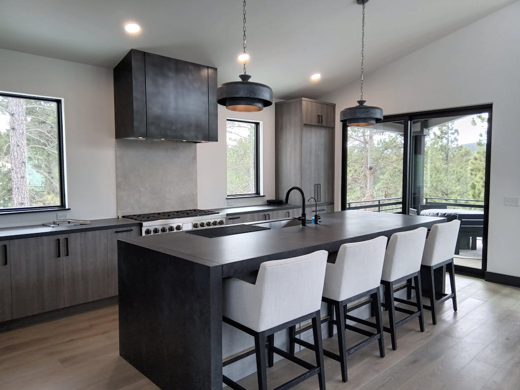 RHM Antique Blacken Zinc Range Hood Custom Notch Design ZH5-N2AT