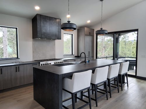 RHM Antique Blacken Zinc Range Hood Custom Notch Design ZH5-N2AT