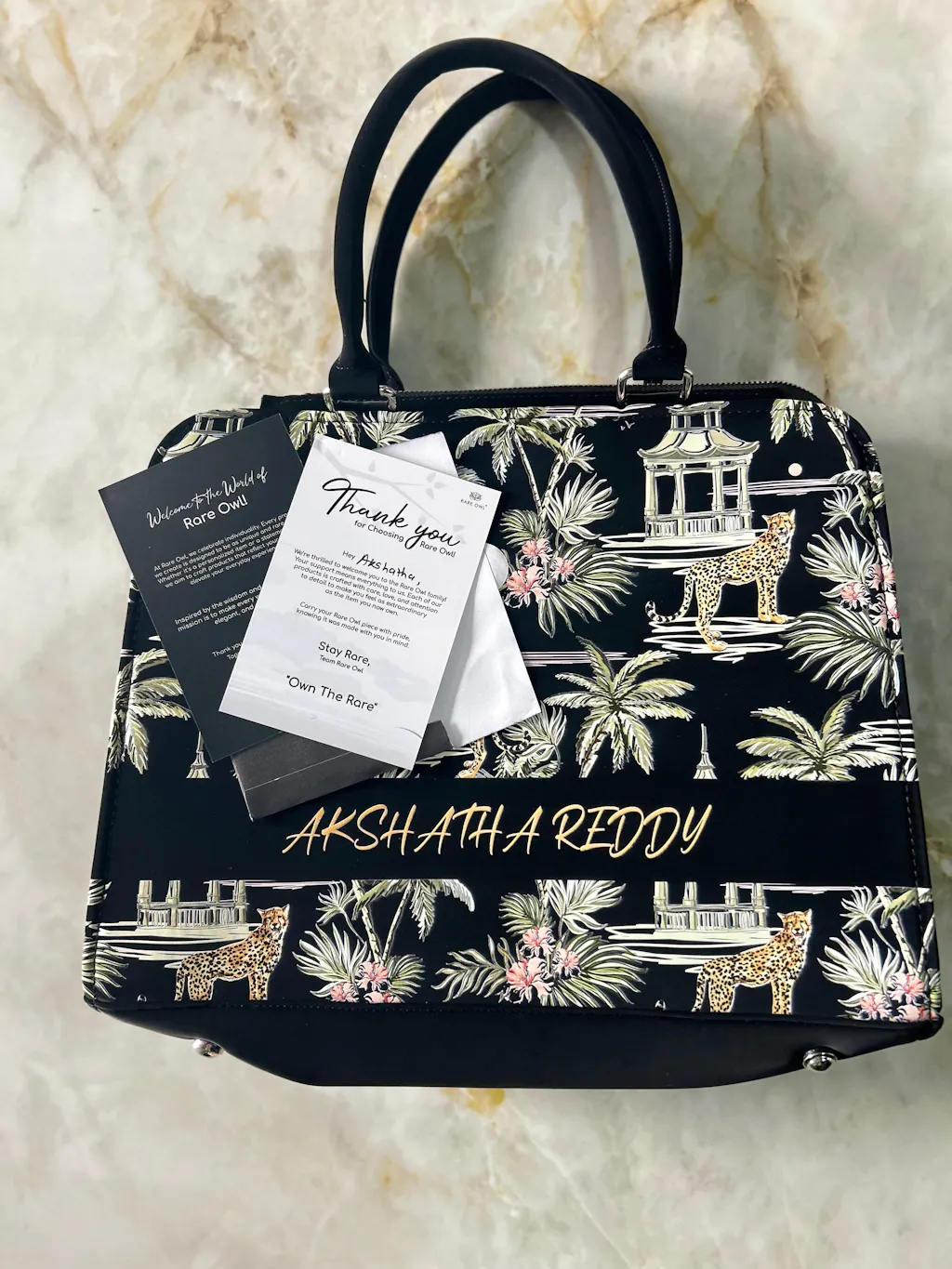 Safari Bliss Customized Name Tote Bag for Women | Rare Canvas