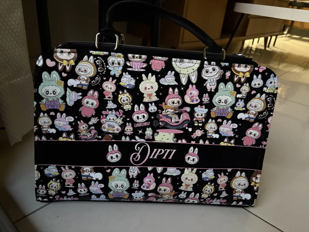 Labubu The Monster Customized Name Tote Bag for Women | Rare Canvas