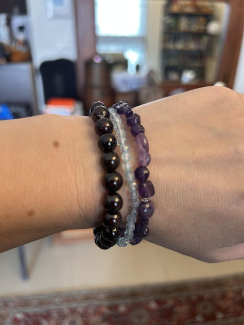 Amethyst Tumbled Oval Bead Bracelet for Healing & Spiritual Awareness