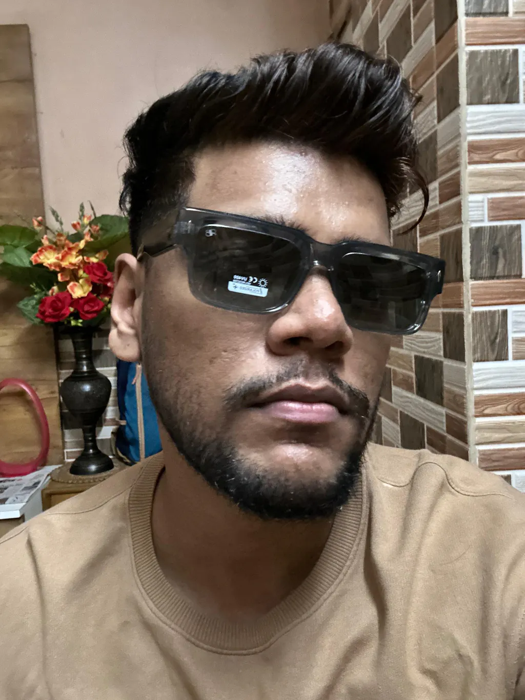 Vintage Cube - Black Blue Cut Rectangle Sunglasses - RB2402