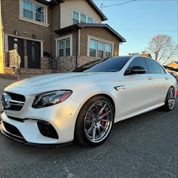 Satin Metallic Pearl White Vinyl Wrap
