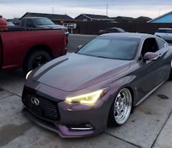 Color Shift Glitter Gray Pink Vinyl Wrap