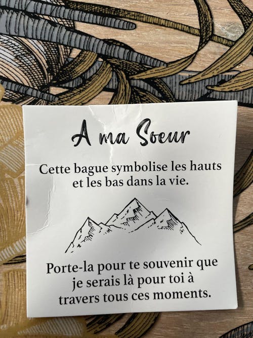 A ma Fille - Je serai avec toi - Bague en Argent 925