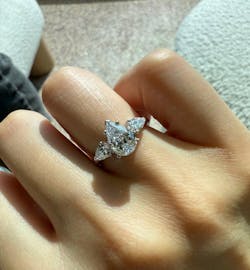 Nadia Lab Grown Pear Diamond Engagement Ring